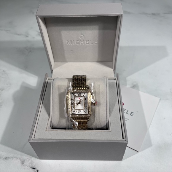 Michele Deco Madison 18K Gold Diamond Watch main image 5